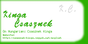 kinga csasznek business card